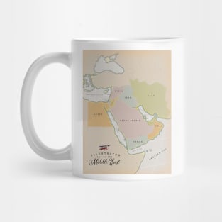 Illustrated map of the Middle East Mug